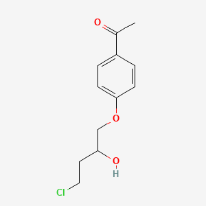 molecular formula C12H15ClO3 B8411438 1-[4-(4-Chloro-2-hydroxybutoxy)phenyl]ethanone 