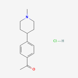 molecular formula C14H20ClNO B8411461 1-[4-(1-Methyl-piperidin-4-yl)-phenyl]-ethanone hydrochloride 