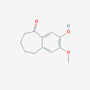 molecular formula C12H14O3 B8411497 3-Hydroxy-2-methoxy-6,7,8,9-tetrahydro-5H-benzo[7]annulen-5-one CAS No. 1016-54-2