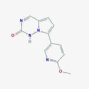 molecular formula C12H10N4O2 B8411500 7-(6-Methoxypyridin-3-yl)pyrrolo[2,1-f][1,2,4]triazin-2(1H)-one CAS No. 1233142-32-9