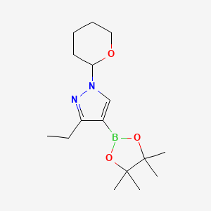 molecular formula C16H27BN2O3 B8411504 3-ethyl-1-(tetrahydro-pyran-2-yl)-4-(4,4,5,5-tetramethyl-[1,3,2]dioxaborolan-2-yl)-1H-pyrazole 