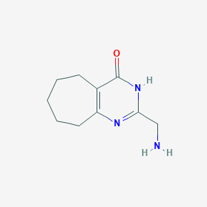 molecular formula C10H15N3O B8411519 2-(aminomethyl)-6,7,8,9-tetrahydro-3H-cyclohepta[d]pyrimidin-4(5H)-one 