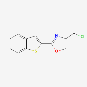 molecular formula C12H8ClNOS B8411551 2-(2-Benzo[b]thienyl)-4-chloromethyloxazole 