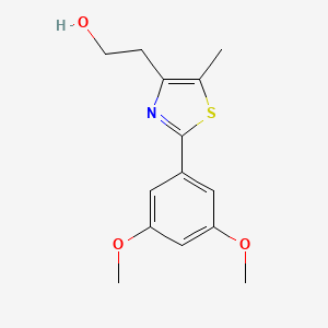 molecular formula C14H17NO3S B8411561 2-[2-(3,5-Dimethoxy-phenyl)-5-methyl-thiazol-4-yl)-ethanol 