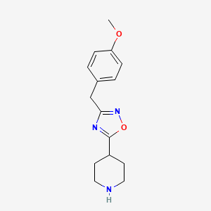 molecular formula C15H19N3O2 B8411575 4-[3-(4-Methoxybenzyl)-1,2,4-oxadiazol-5-yl]piperidine 