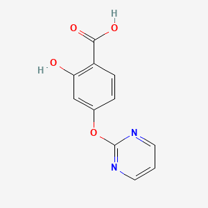 molecular formula C11H8N2O4 B8411661 2-Hydroxy-4-(pyrimidin-2-yloxy)benzoic acid 