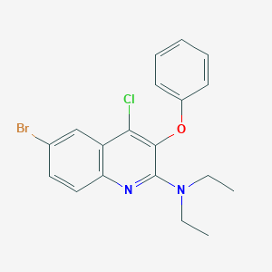 molecular formula C19H18BrClN2O B8411699 6-bromo-4-chloro-N,N-diethyl-3-phenoxyquinolin-2-amine 