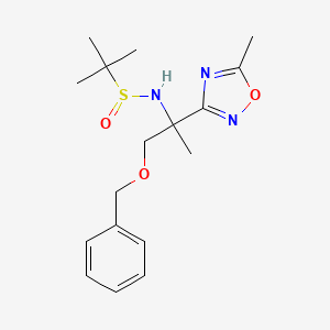 molecular formula C17H25N3O3S B8411715 N-[2-benzyloxy-1-methyl-1-(5-methyl-1,2,4-oxadiazol-3-yl)ethyl]-2-methyl-propane-2-sulfinamide 