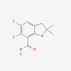 molecular formula C11H10F2O3 B8411726 5,6-difluoro-2,2-dimethyl-3H-benzofuran-7-carboxylic acid 