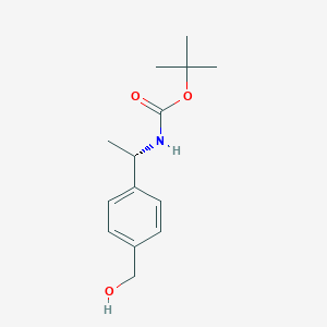molecular formula C14H21NO3 B8411750 tert-butyl N-{(S)-1-[4-(hydroxymethyl)phenyl]ethyl}carbamate 