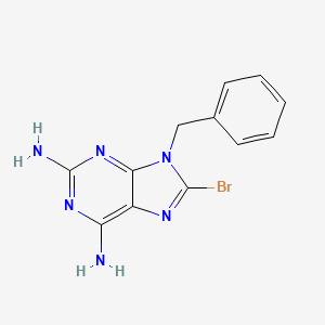 molecular formula C12H11BrN6 B8411752 2,6-Diamino-9-benzyl-8-bromopurine 