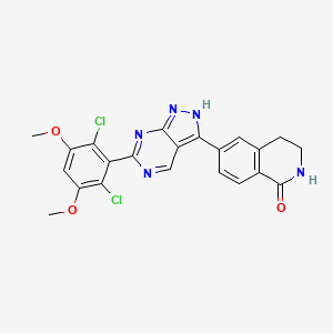 6-[6-(2,6-dichloro-3,5-dimethoxyphenyl)-1H-pyrazolo[3,4-d]pyrimidin-3-yl]-3,4-dihydroisoquinolin-1(2H)-one