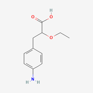 molecular formula C11H15NO3 B8411835 (+/-)-2-ethoxy 3-(4'-Aminophenyl)-propionic acid 