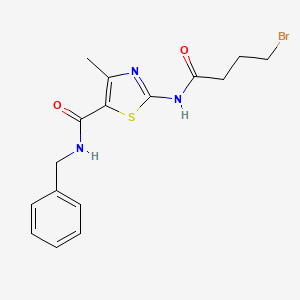 molecular formula C16H18BrN3O2S B8411842 N-benzyl-2-(4-bromobutanamido)-4-methylthiazole-5-carboxamide 