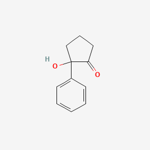 molecular formula C11H12O2 B8411884 2-Hydroxy-2-phenylcyclopentanone 
