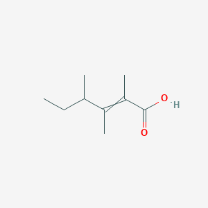molecular formula C9H16O2 B8411897 2,3,4-Trimethylhex-2-enoic acid 