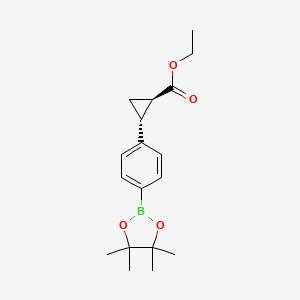 Cyclopropanecarboxylic acid, 2-[4-(4,4,5,5-tetramethyl-1,3,2-dioxaborolan-2-yl)phenyl]-, ethyl ester, (1R,2R)-