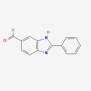 molecular formula C14H10N2O B8411912 2-phenyl-1H-benzimidazole-5-carbaldehyde 