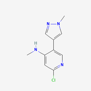 molecular formula C10H11ClN4 B8411944 2-chloro-N-methyl-5-(1-methyl-1H-pyrazol-4-yl)pyridin-4-amine 