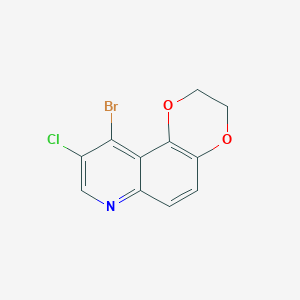 molecular formula C11H7BrClNO2 B8411965 10-Bromo-9-chloro-2,3-dihydro-[1,4]dioxino[2,3-f]quinoline 