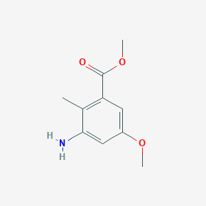molecular formula C10H13NO3 B8411980 Methyl 3-amino-5-methoxy-2-methylbenzoate 