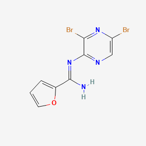 molecular formula C9H6Br2N4O B8412027 N-(3,5-dibromo-pyrazin-2-yl)-furan-2-carboxamidine 