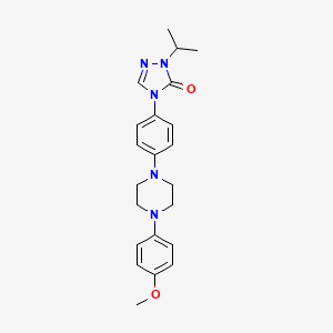 molecular formula C22H27N5O2 B8412036 2,4-dihydro-4-[4-[4-(4-methoxyphenyl)-1-piperazinyl]phenyl]-2-(1-methylethyl)-3H-1,2,4-triazol-3-one 