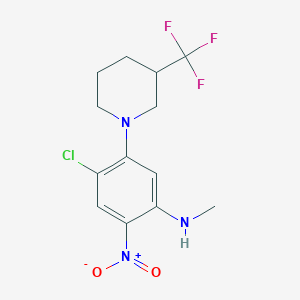 molecular formula C13H15ClF3N3O2 B8412046 4-chloro-N-methyl-2-nitro-5-(3-(trifluoromethyl)piperidin-1-yl)aniline 