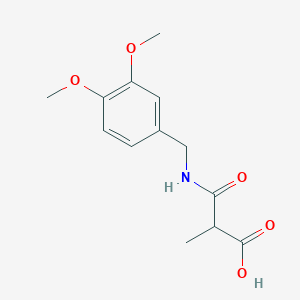 molecular formula C13H17NO5 B8412064 2-methyl-N-(3,4-dimethoxy-benzyl)-malonamic acid 