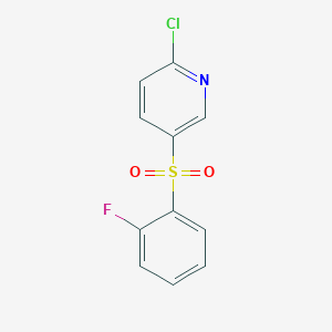 molecular formula C11H7ClFNO2S B8412093 2-Chloro-5-[(2-fluorophenyl)sulfonyl]pyridine 