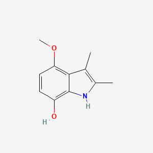 molecular formula C11H13NO2 B8412102 2,3-Dimethyl-7-hydroxy-4-methoxyindole 