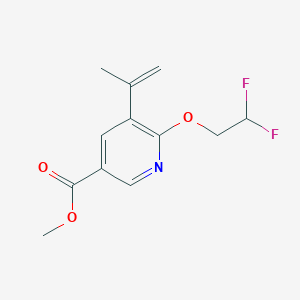 molecular formula C12H13F2NO3 B8412149 Methyl 6-(2,2-difluoroethoxy)-5-(prop-1-en-2-yl)nicotinat 