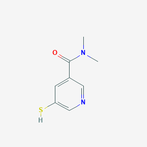 molecular formula C8H10N2OS B8412194 3-Pyridinecarboxamide, 5-mercapto-N,N-dimethyl- CAS No. 801316-03-0