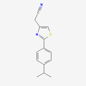 molecular formula C14H14N2S B8412221 [2-(4-Isopropyl-phenyl)-thiazol-4-yl]-acetonitrile 