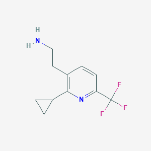 molecular formula C11H13F3N2 B8412268 2-(2-Cyclopropyl-6-(trifluoromethyl)pyridin-3-yl)ethanamine 