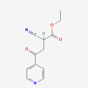 molecular formula C12H12N2O3 B8412290 2-Cyano-4-oxo-4-pyridin-4-yl-butyric acid ethyl ester 