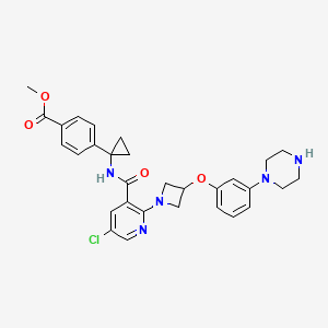 Methyl 4-(1-(5-chloro-2-(3-(3-(piperazin-1-yl)phenoxy)azetidin-1-yl)nicotinamido)cyclopropyl)benzoate