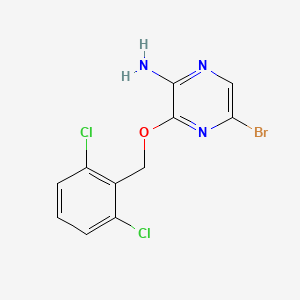 molecular formula C11H8BrCl2N3O B8412391 5-Bromo-3-(2,6-dichloro-benzyloxy)-pyrazin-2-ylamine 