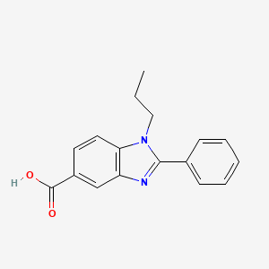molecular formula C17H16N2O2 B8412415 1-Propyl-2-phenyl-1H-benzimidazole-5-carboxylic acid 