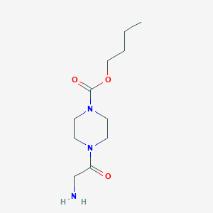 molecular formula C11H21N3O3 B8412439 4-(2-Amino-acetyl)-piperazine-1-carboxylic acid butyl ester 