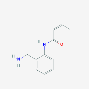 molecular formula C12H16N2O B8412445 3-Methyl-but-2-enoic acid (2-aminomethyl-phenyl)-amide 