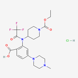 2-{[(Ethoxycarbonyl)piperidin-4-yl](trifluoroacetyl)amino}-4-(4-methylpiperazin-1-yl)benzoic acid hydrochloride