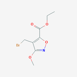 molecular formula C8H10BrNO4 B8412451 Ethyl 4-(Bromomethyl)-3-methoxyisoxazole-5-carboxylate 