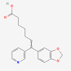 molecular formula C19H19NO4 B8412472 7-(1,3-Benzodioxol-5-yl)-7-pyridin-3-ylhept-6-enoic acid 