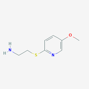 molecular formula C8H12N2OS B8412489 2-(2-Aminoethylthio)-5-methoxypyridine 