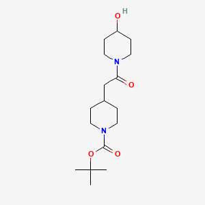 molecular formula C17H30N2O4 B8412498 1-(1-Tert-butoxycarbonyl-4-piperidylacetyl)-4-hydroxypiperidine 