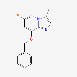 molecular formula C16H15BrN2O B8412507 8-Benzyloxy-6-bromo-2,3-dimethylimidazo[1,2-a]pyridine 