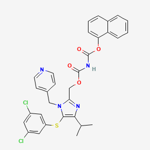 molecular formula C31H26Cl2N4O4S B8412523 1-naphthyl N-[[5-(3,5-dichlorophenyl)sulfanyl-4-isopropyl-1-(4-pyridylmethyl)imidazol-2-yl]methoxycarbonyl]carbamate 