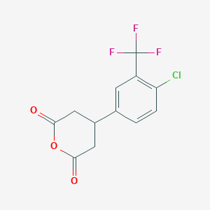 molecular formula C12H8ClF3O3 B8412582 3-(4-Chloro-3-trifluoromethylphenyl)glutaric anhydride 