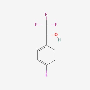 molecular formula C9H8F3IO B8412649 1,1,1-Trifluoro-2-(4-iodo-phenyl)-propan-2-ol 